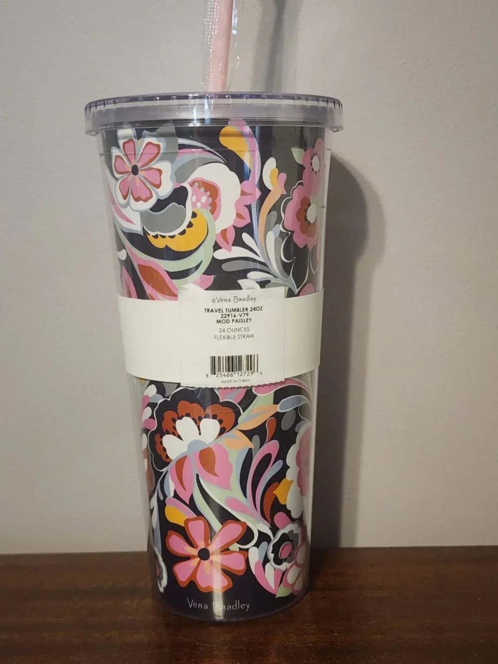 Vera Bradley 24oz Travel Tumbler Mod Paisley Design